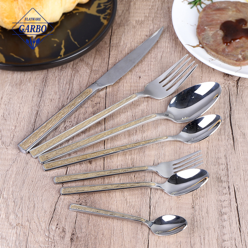 Sliver 5pcs faltware sets with high quality china supplier 