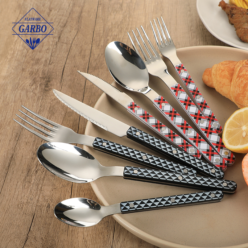 410 Cheap Stainless Steel Cutlery Set with ABS Plastic Handle