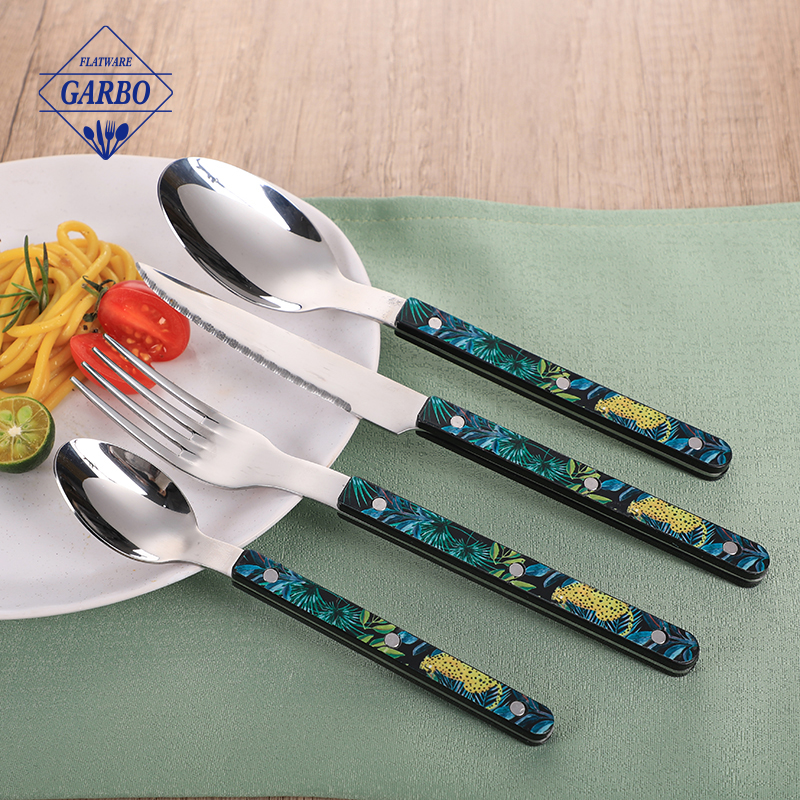 Factory Cheap Price Flatware 410 Stainless Steel Set with Custom Printing flatware made in Turkey