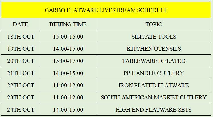 132nd Canton Fair Kicks off online Garbo Flatware live schedule and watch guide