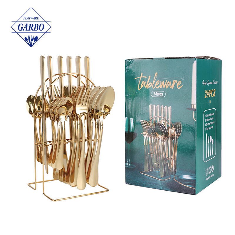 Gold plated cutlery is hot sale in Alibaba MARCH EXPO 2023