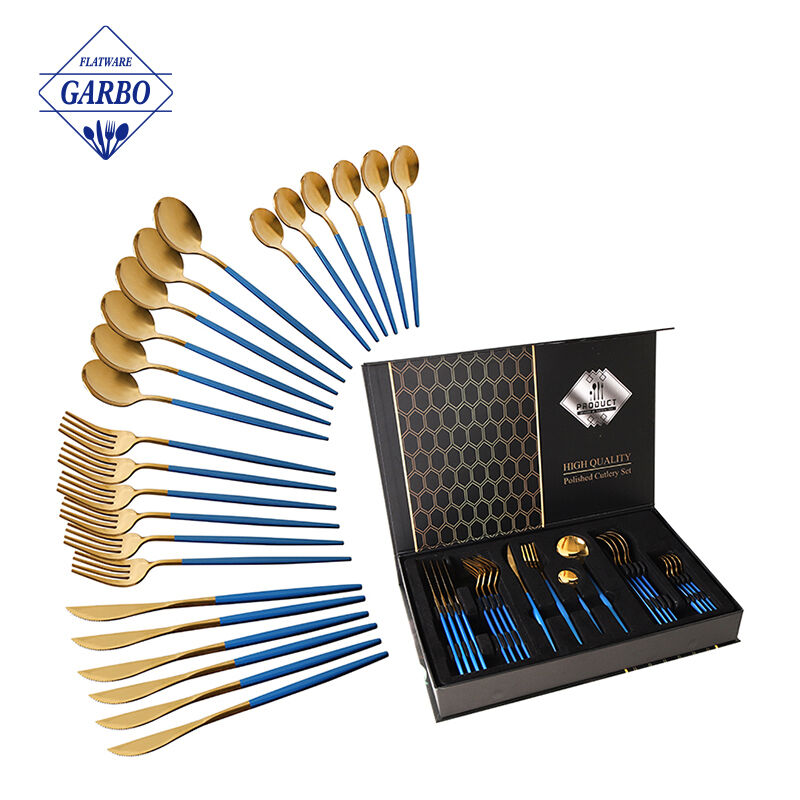 Gold plated cutlery is hot sale in Alibaba MARCH EXPO 2023