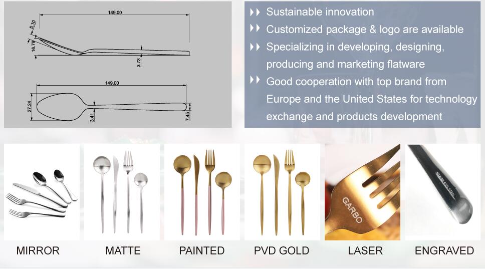 Customization of Garbo Stainless Steel Flatware