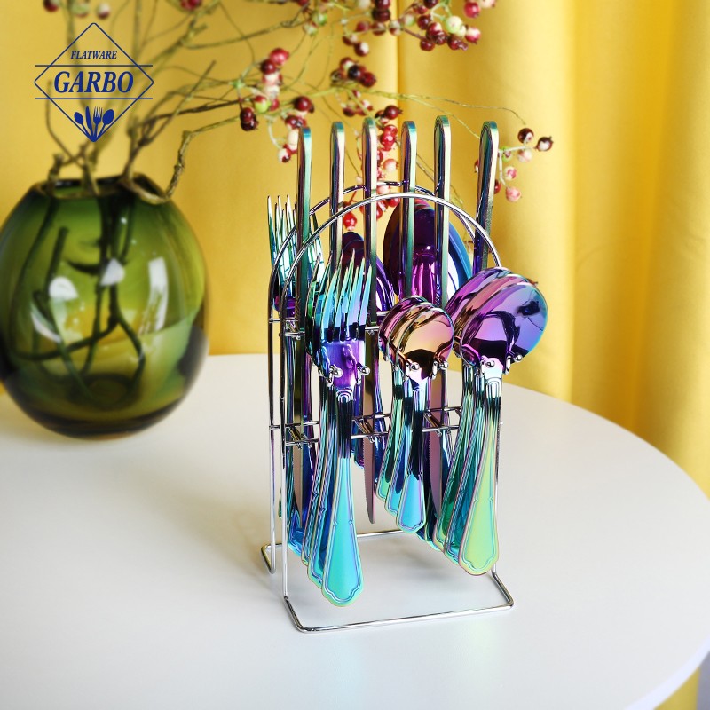 colorful flatware sets with ion frame