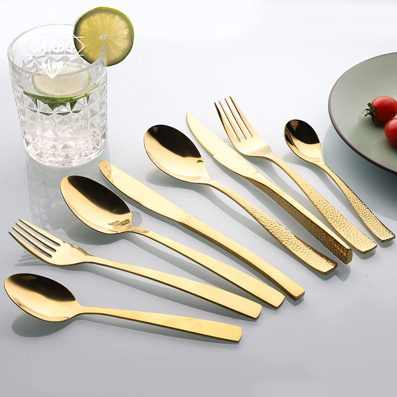 European and American Markets Hot Sale 304(18/10)SS Golden Cutlery Set