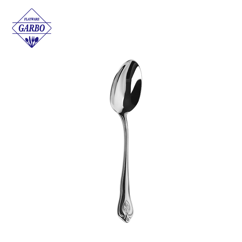 Top food safe quality dessert spoon with engraved handle