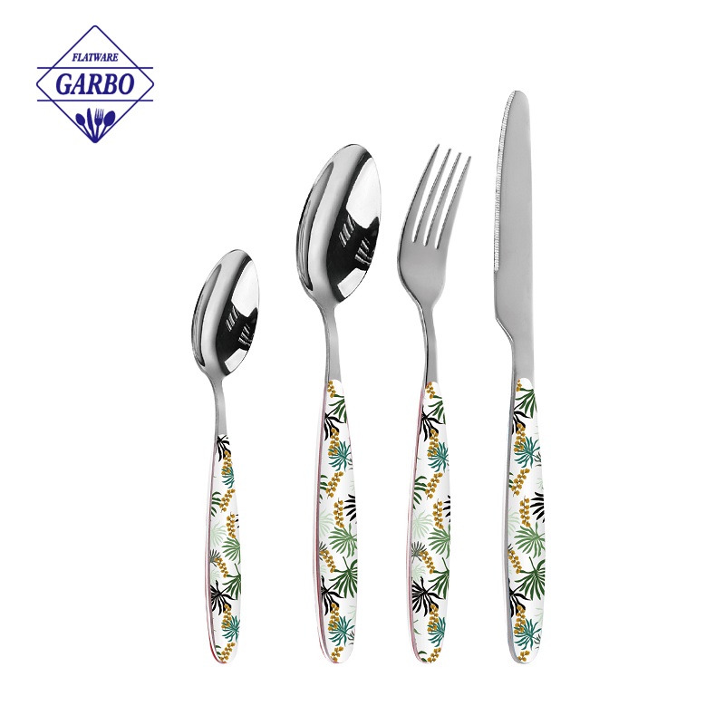 New Design Creative Printing Handle Flatware Set