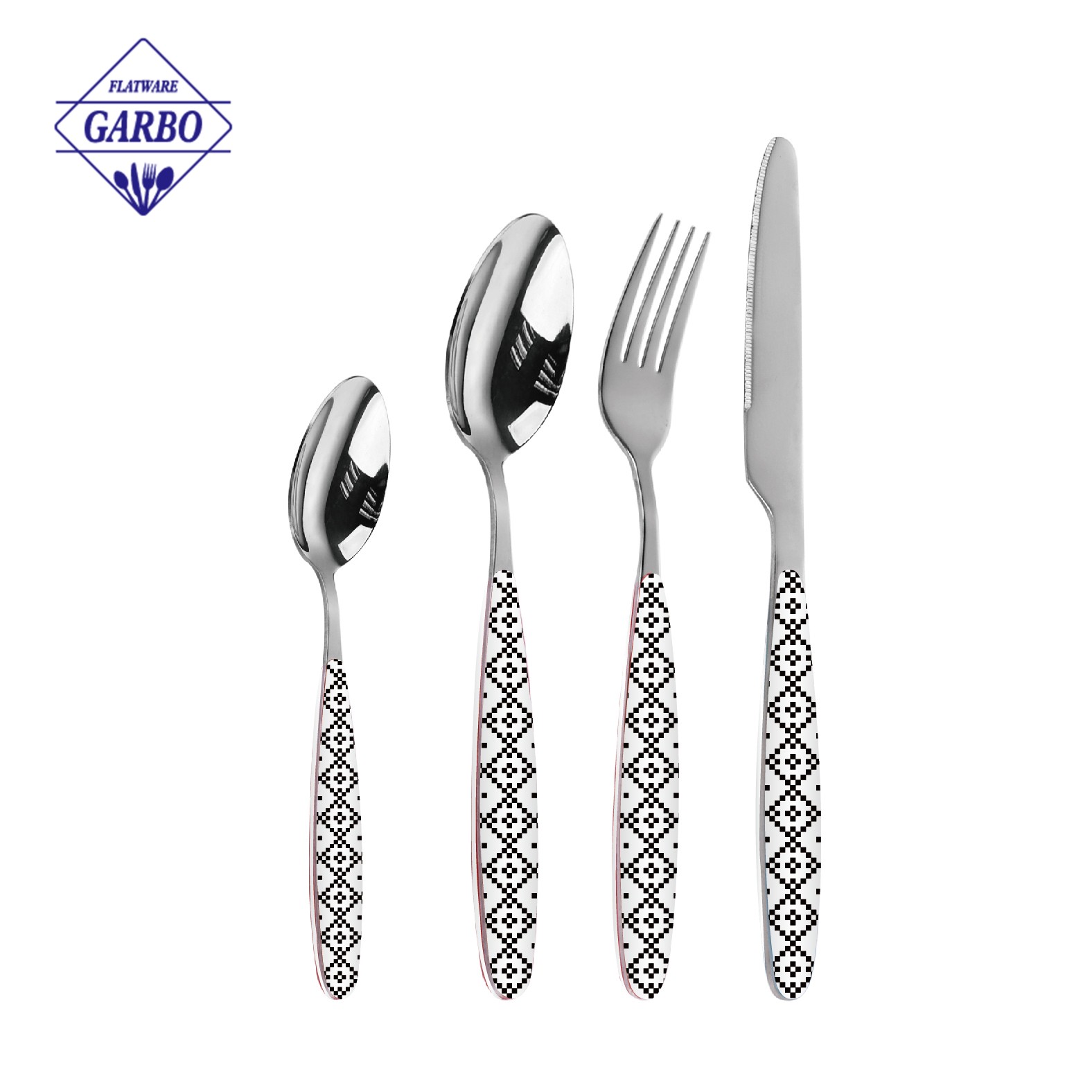 China new design clamp cutlery set with plastic handle