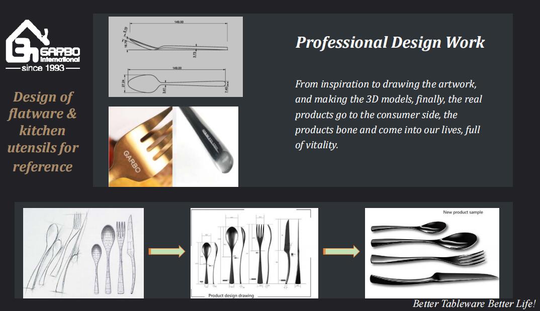 Garbo stainless steel flatware OEM design