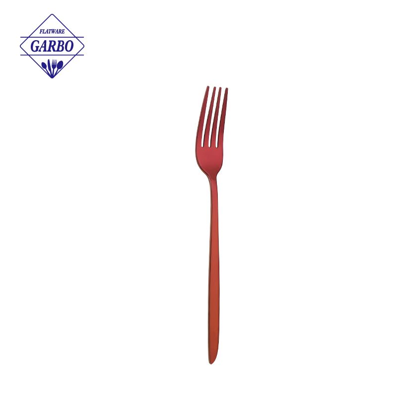 Purple color stainless steel dinner fork with 410 material