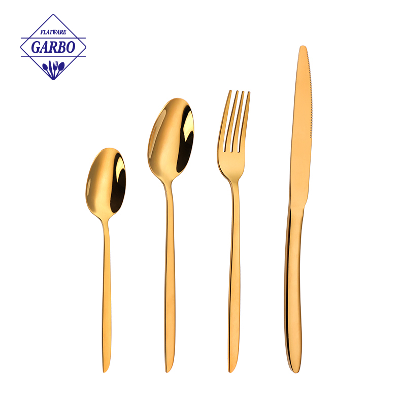 Gold color flatware 410SS for home china manufacture