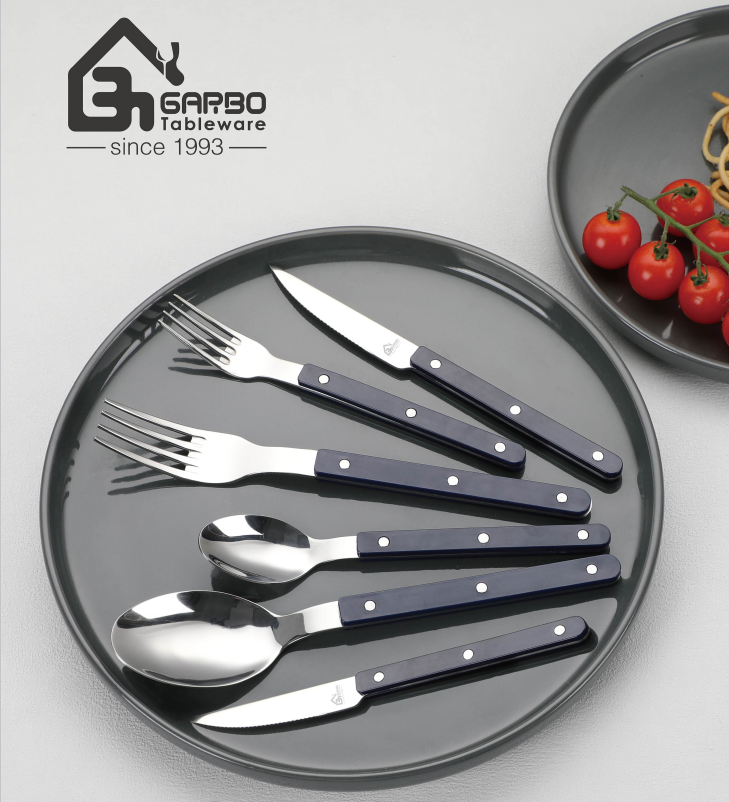 Cheap plastic-handled cutlery from Chinese manufacturer popular in South American and Southeast Asian