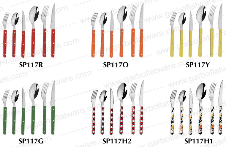 Cheap plastic-handled cutlery from Chinese manufacturer popular in South American and Southeast Asian