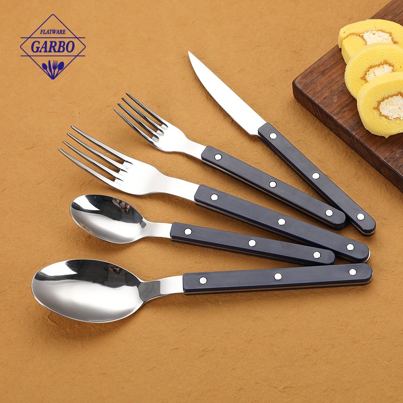 Wholesale Durable Stainless Steel Cutlery Set with Plastic Handles