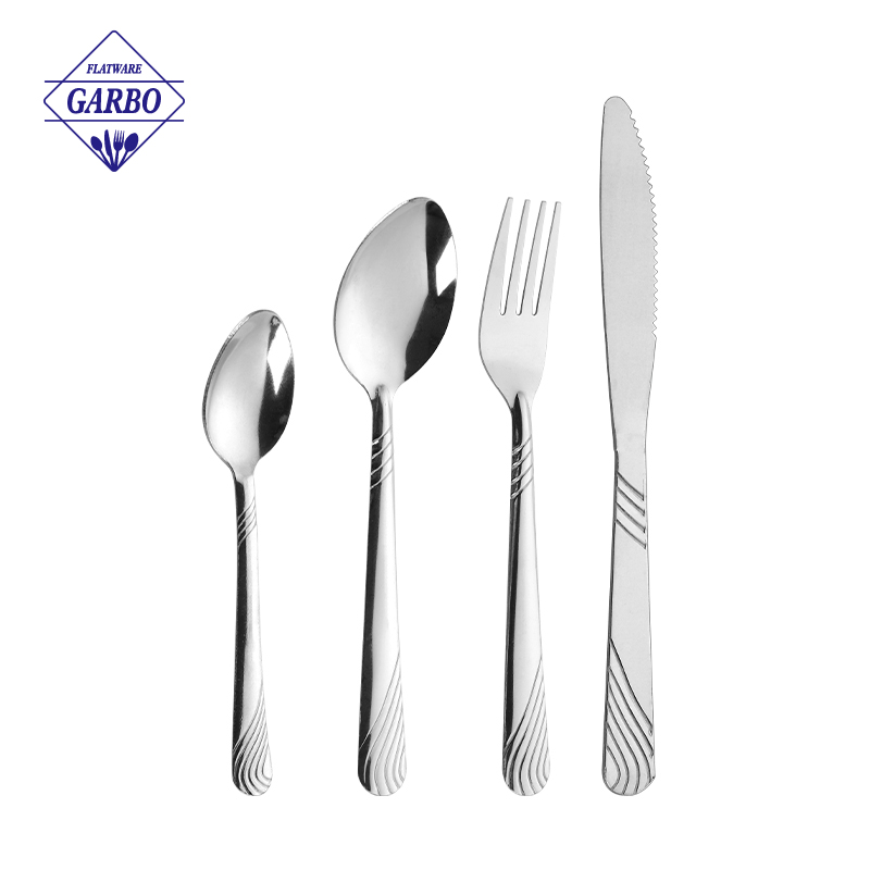 304 high end cutlery sets with mirror polish in china factory