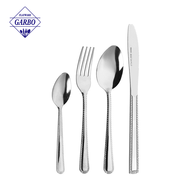 Sliver 4pcs  cutlery sets for home china supplier