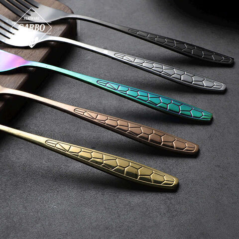 Wholesale luxury customized e-plating stainless steel flatware cutlery dinner knife