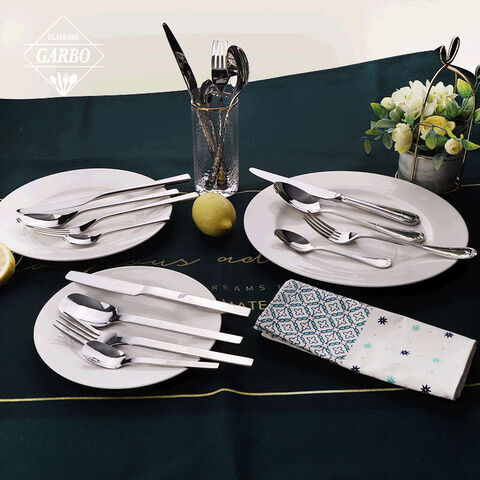 High Quality Premium 430 Stainless Steel 16pcs Set Silver Tableware Dinner Set