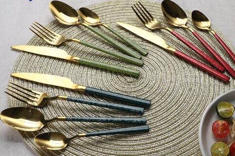 Garbo luxury e-plating high-quality premium mental flatware sets for you