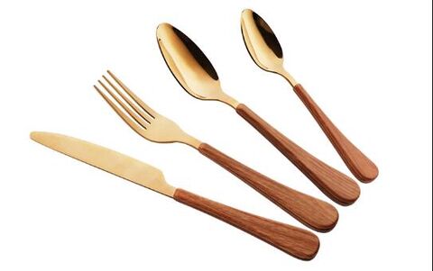 Is the wood-grain handle of stainless steel flatware made of wood