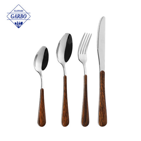 Wholesale Stainless Steel Flatware with Wooden Design Handle Supplier