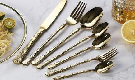 Embossed Hammer Handle High Quality Mirror Cutlery
