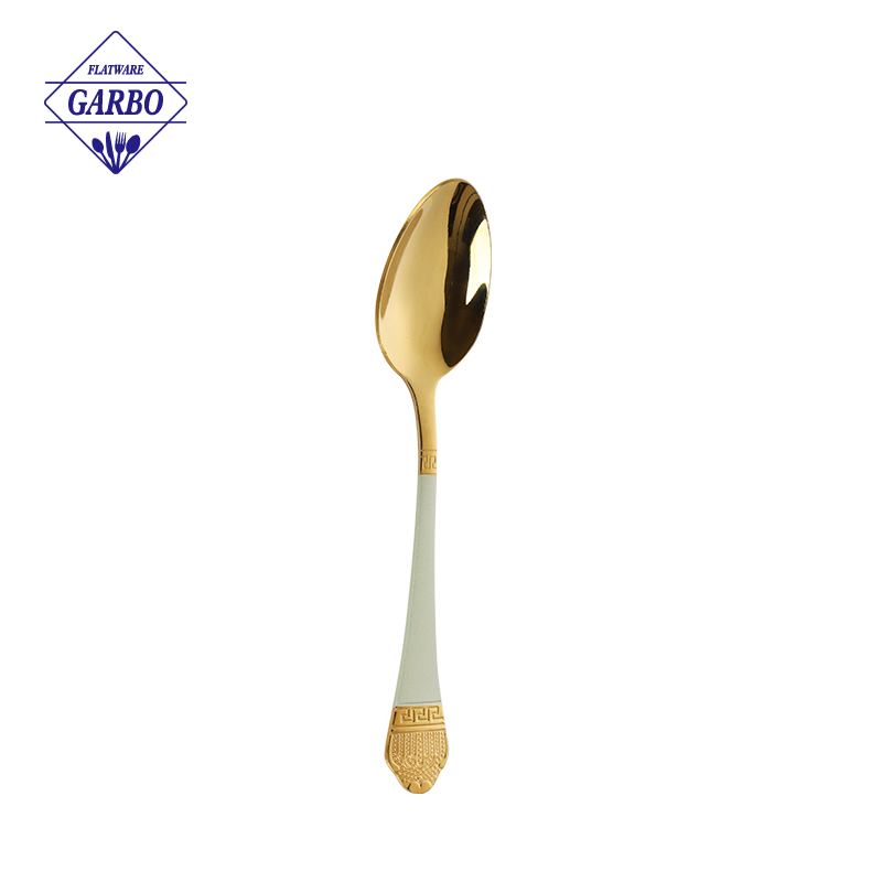 Food Grade Stainless Steel Dinner Spoons with Luxury Gold PVD