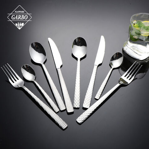 New design stainless steel silverware 430(18/0) tea spoon with hammer handle