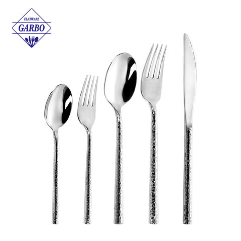 Set of 4pcs High-end 304(18/10) stainless steel cutlery set with round diamond handle