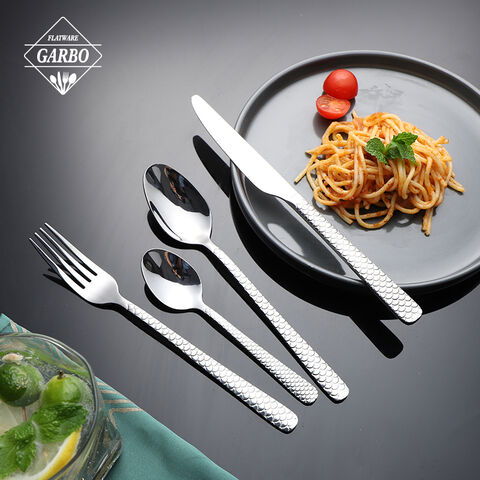 High end 304SS flatware sets  with engraved handle 
