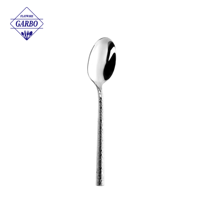 Amazon New Design Round Shape Hammer Handle Silver Teaspoon