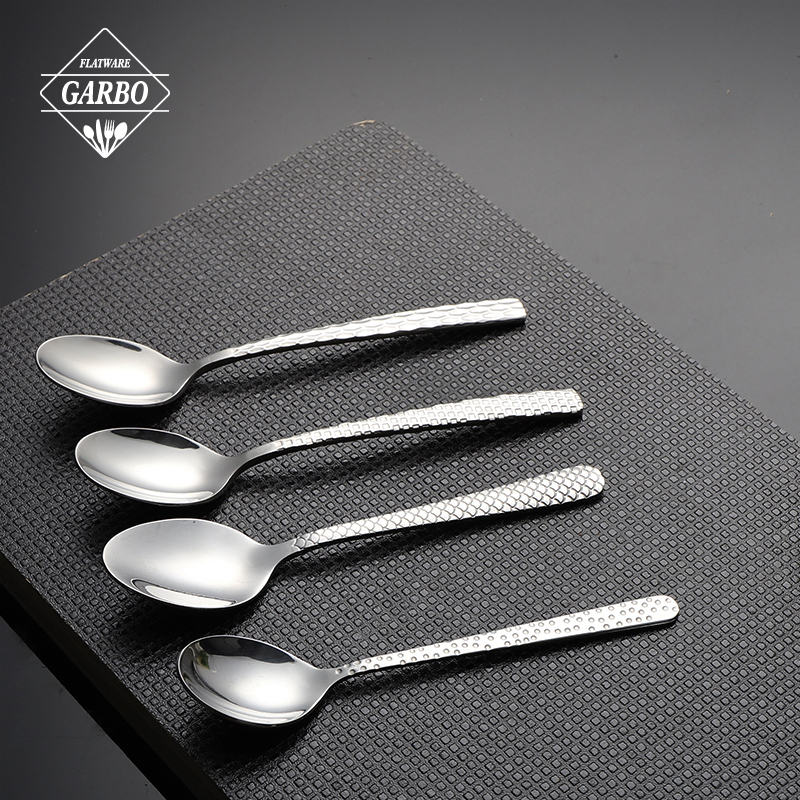 High-end 304(18/10) Silver stainless steel cutlery set with round bubble handle
