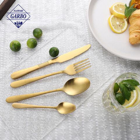 High quality  retro  4pcs flatware with godlen color 