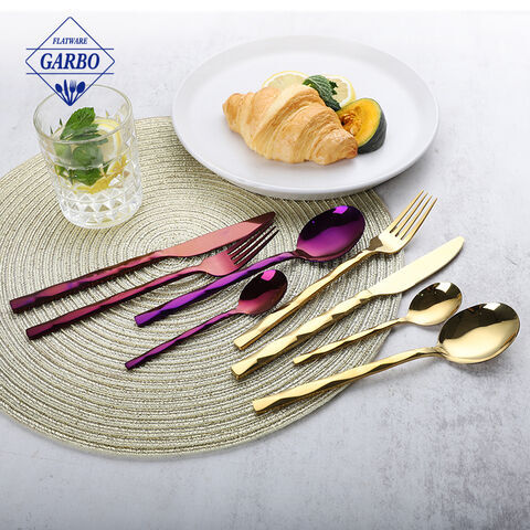 Colored flatware with shelf china supplier cutlery sets 