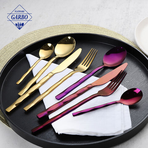 Colored flatware with shelf china supplier cutlery sets 