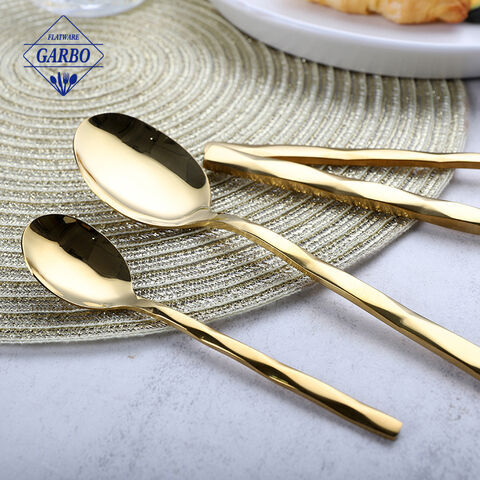 Amazon Top Seller Modern Prismatic Handle Golden Cutlery Set