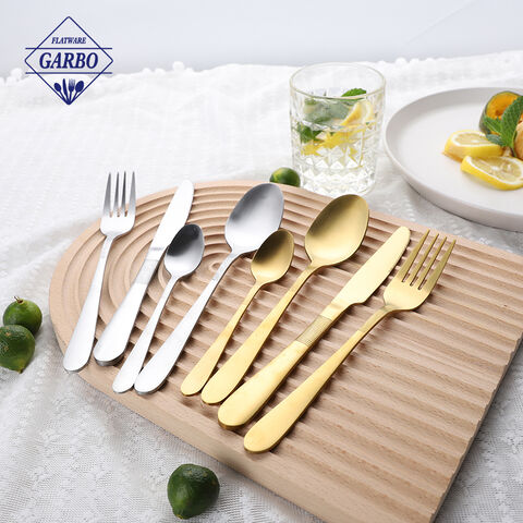 Classic design set of 24pcs matte gold stainless steel cutlery set