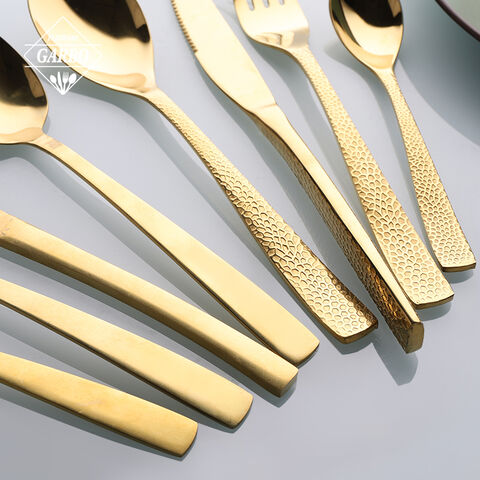 Gold hammered knife and fork set hot sale on Amazon