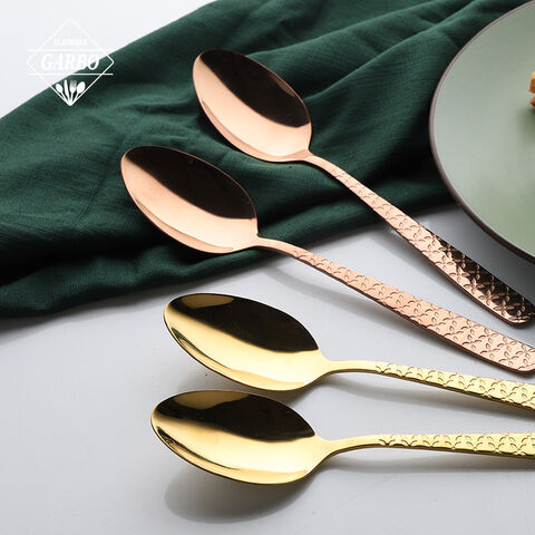 High quality dinner spoon with godlen color for home 