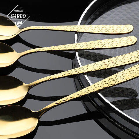 6 pieces rose gold dinner spoons stainless steel