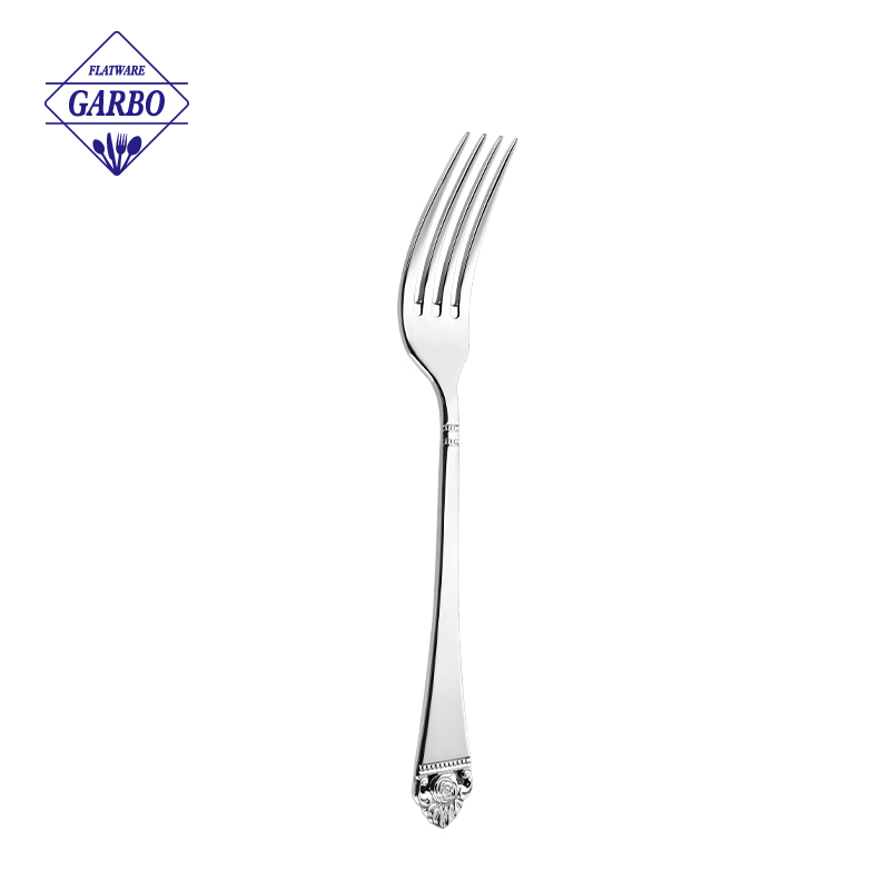Factory New Design Stainless Steel Fork with Vintage Flower Handle