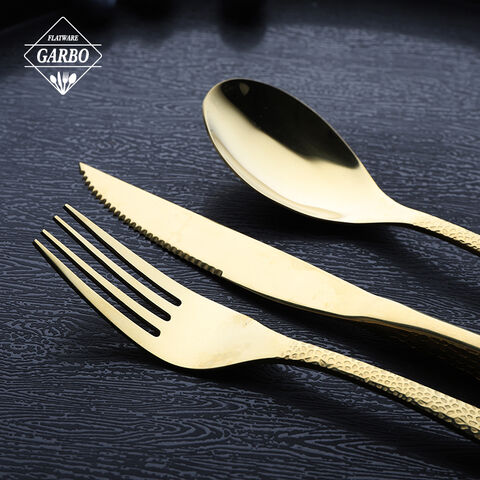 European and American Markets Hot Sale 304(18/10)SS Golden Cutlery Set