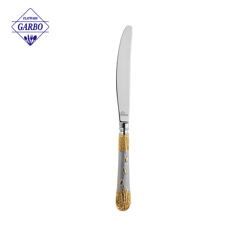 Stock 304(18/10) Stainless Steel Cutlery with Embossed Wheat Handle