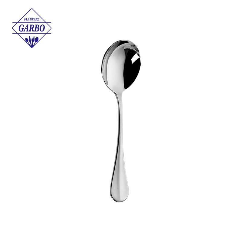 Stainless steel round spoon for soup wholesale