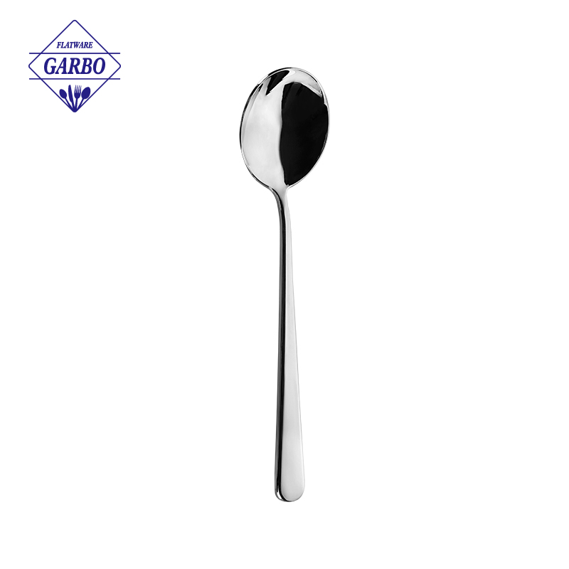 Stainless steel round spoon for soup wholesale