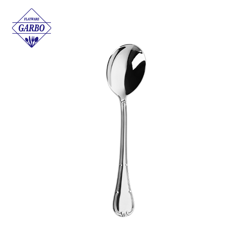 Stainless steel round spoon for soup wholesale