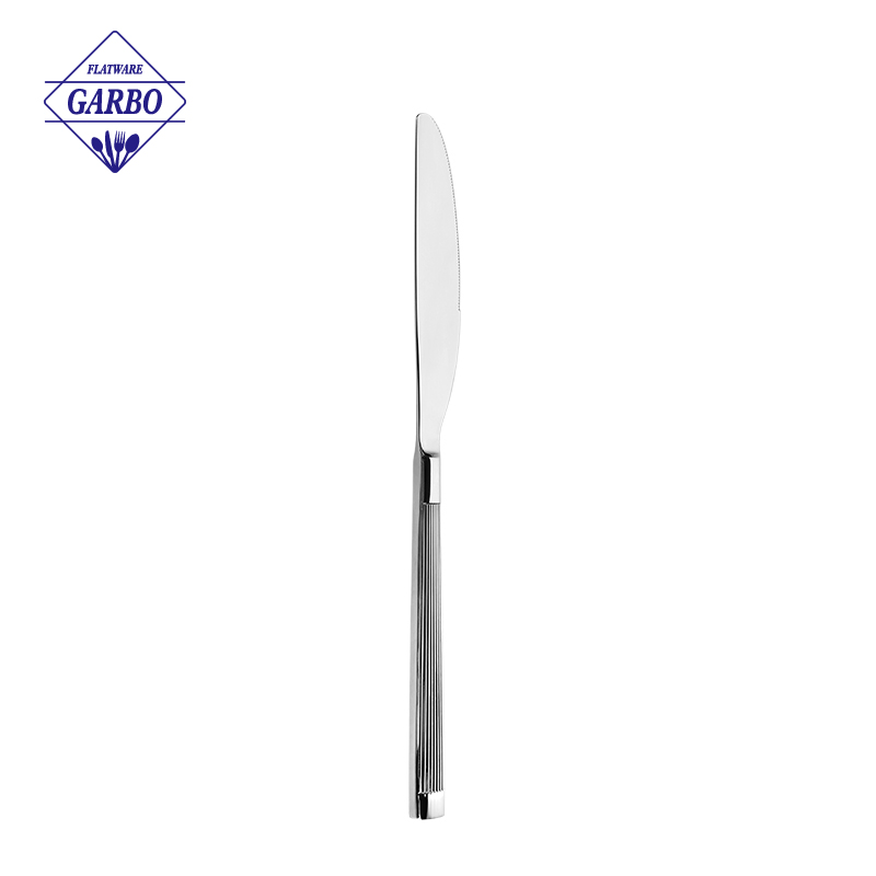 Stock High Quality 420 Stainless Steel Butter Knife with Roman Column Handle