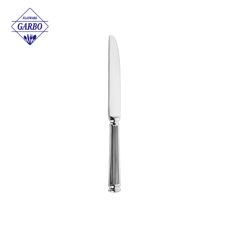 Stock High Quality 420 Stainless Steel Butter Knife with Roman Column Handle