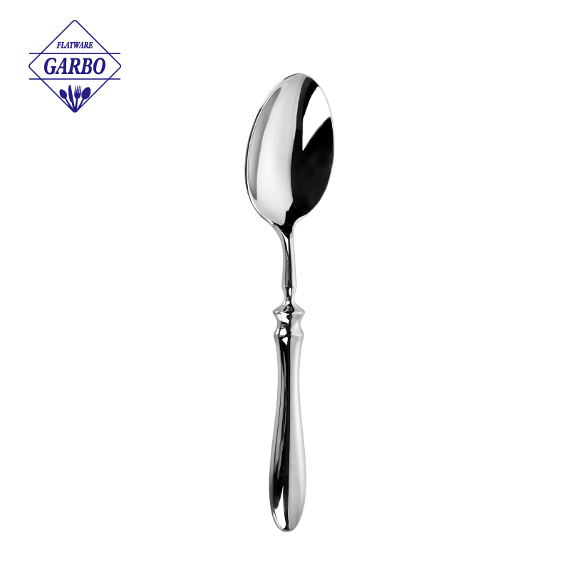 High-end silver stainless steel dinner spoon popular in European and American markets