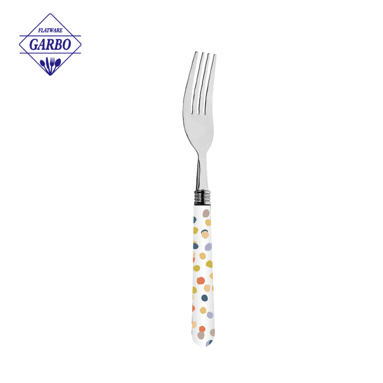 4pcs cheap price flatware stainless steel dinner cutlery set with printing plastic handle 